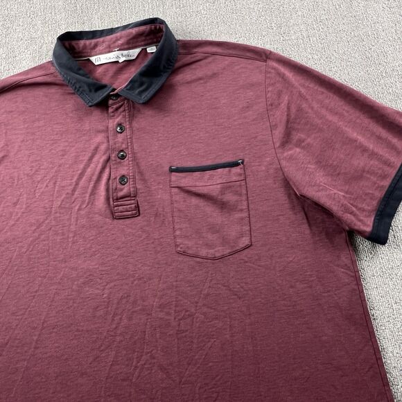 Travis Mathew Polo Shirt Adult Extra Large Red Short Sleeve Golf Golfing Casual - Picture 4 of 14